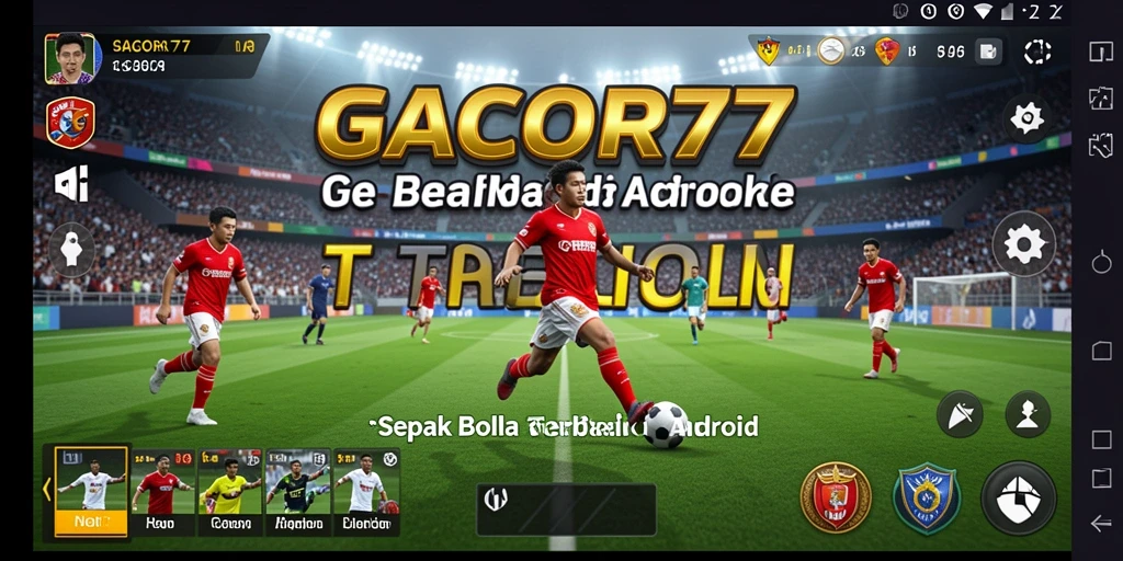 Tampilan gameplay GACOR77 menampilkan aksi sepak bola yang mendebarkan.