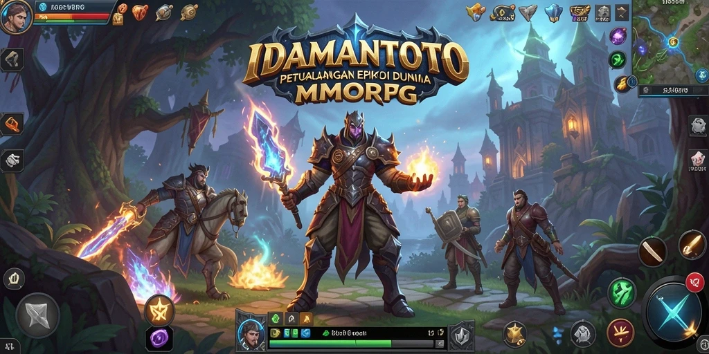 Screenshot gameplay IDAMANTOTO menampilkan pertarungan epik dalam dunia MMORPG.