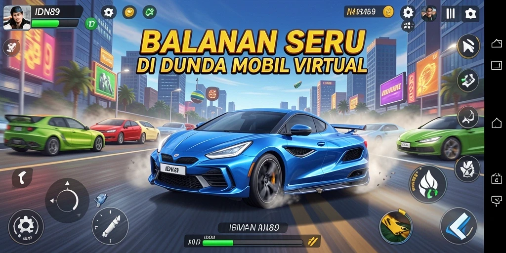 Gameplay balapan seru dengan mobil kustom dan trek menantang.