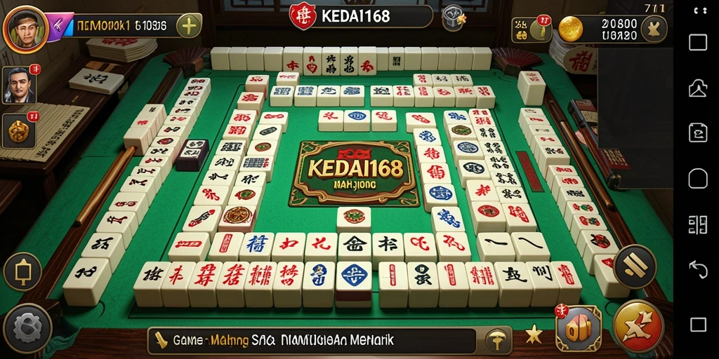 Screenshot gameplay KEDAI168 menampilkan pengalaman Mahjong yang seru.