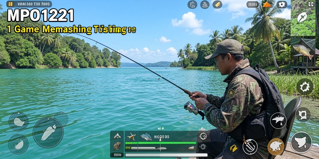 Tampilan gameplay MPO1221 yang menampilkan aksi memancing seru.