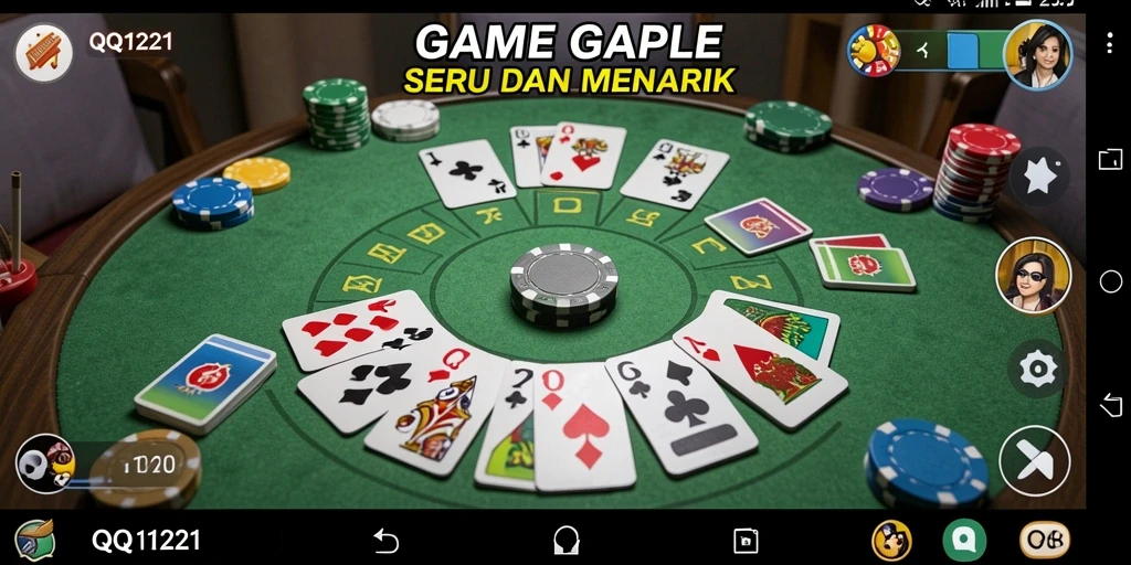Screenshot menampilkan gameplay Gaple yang seru dan menarik.