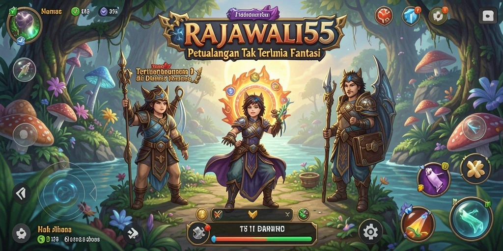 Screenshot gameplay RAJAWALI55 menampilkan petualangan epik yang menanti.